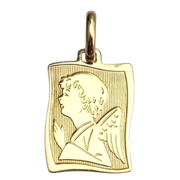Stella 18K Yellow Gold Praying Angel Pendant #21053 - Picture 1 of 5